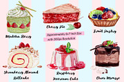Watercolor Cakes - Cake My Day!, an Illustration by clairedelune (Thumbnail 2 of 6)