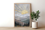 Golden Sunrise Landscape Art, a Decorative Illustration by Housui Patterns (Thumbnail 8 of 12)