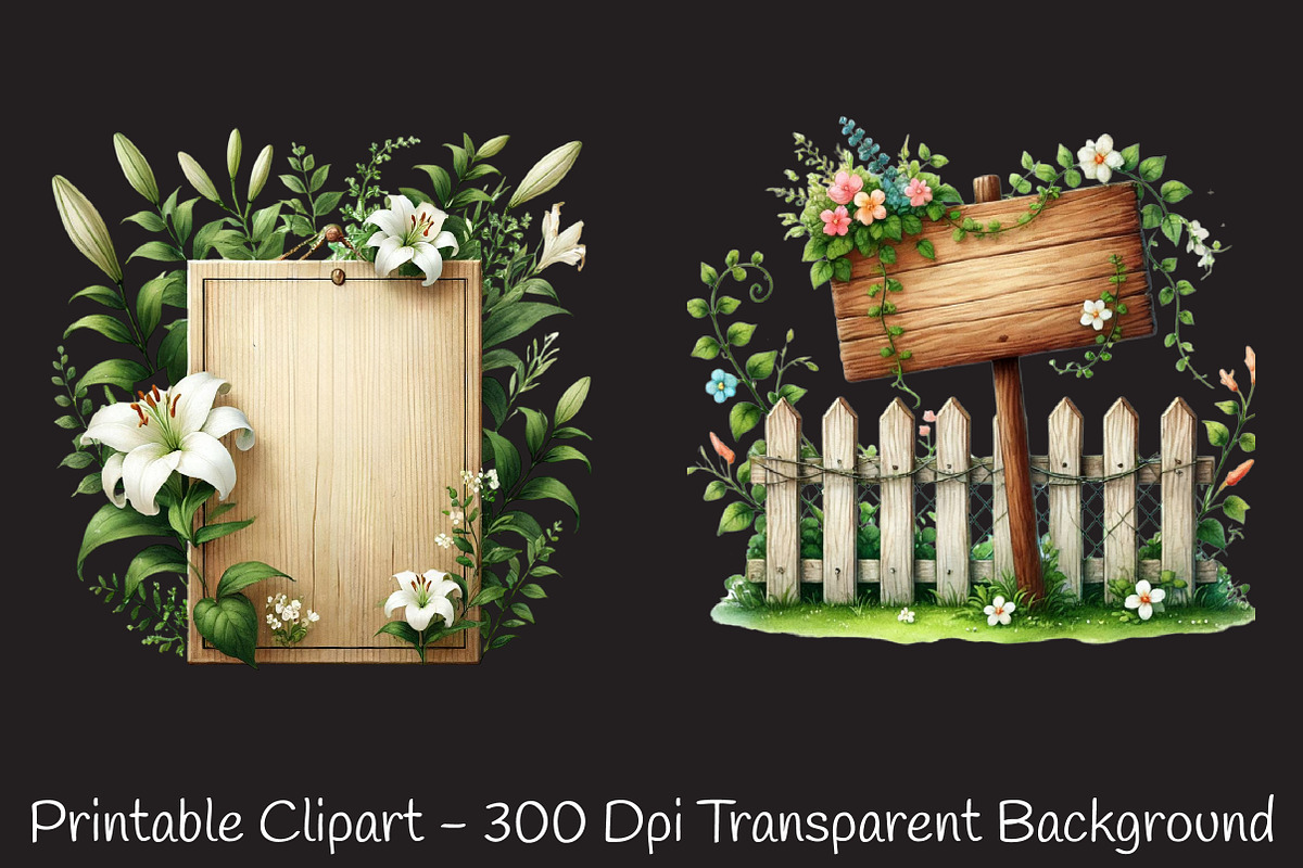 Spring Wooden Signs Clipart, an Illustration by RobertsArt (Photo 2 of 7)