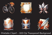 Silver Vintage Aesthetic Autumn Png, an Illustration by RobertsArt (Thumbnail 4 of 7)