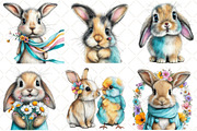 Whimsical Spring Bunny Clipart, an Illustration by Black Bird Studio (Thumbnail 3 of 7)