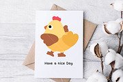 Simple Cute Chicken Clipart Set, an Animal Illustration by Nattapohncha (Thumbnail 2 of 3)