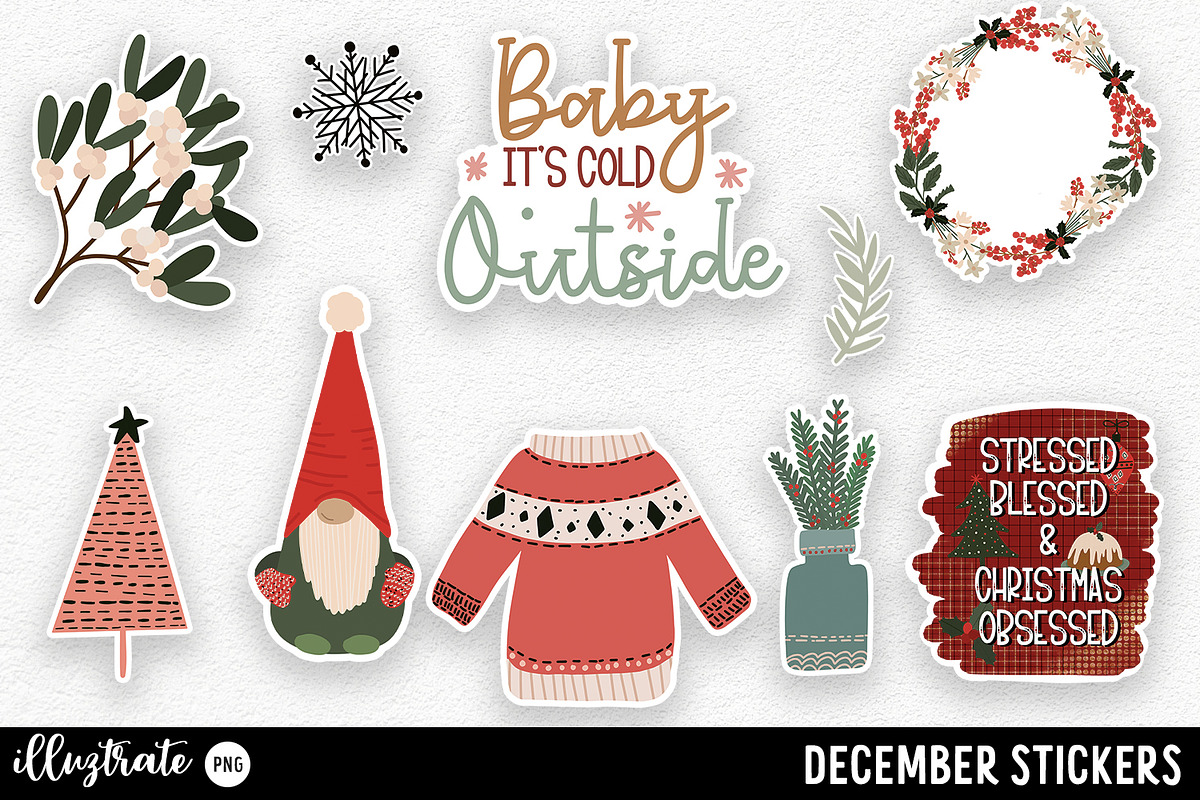 December Stickers for Cricut, an Illustration by illuztrate (Photo 4 of 9)