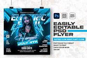 Electric Flow Party flyer Design, a Flyer Template by Shajib Shikder (Thumbnail 1 of 2)