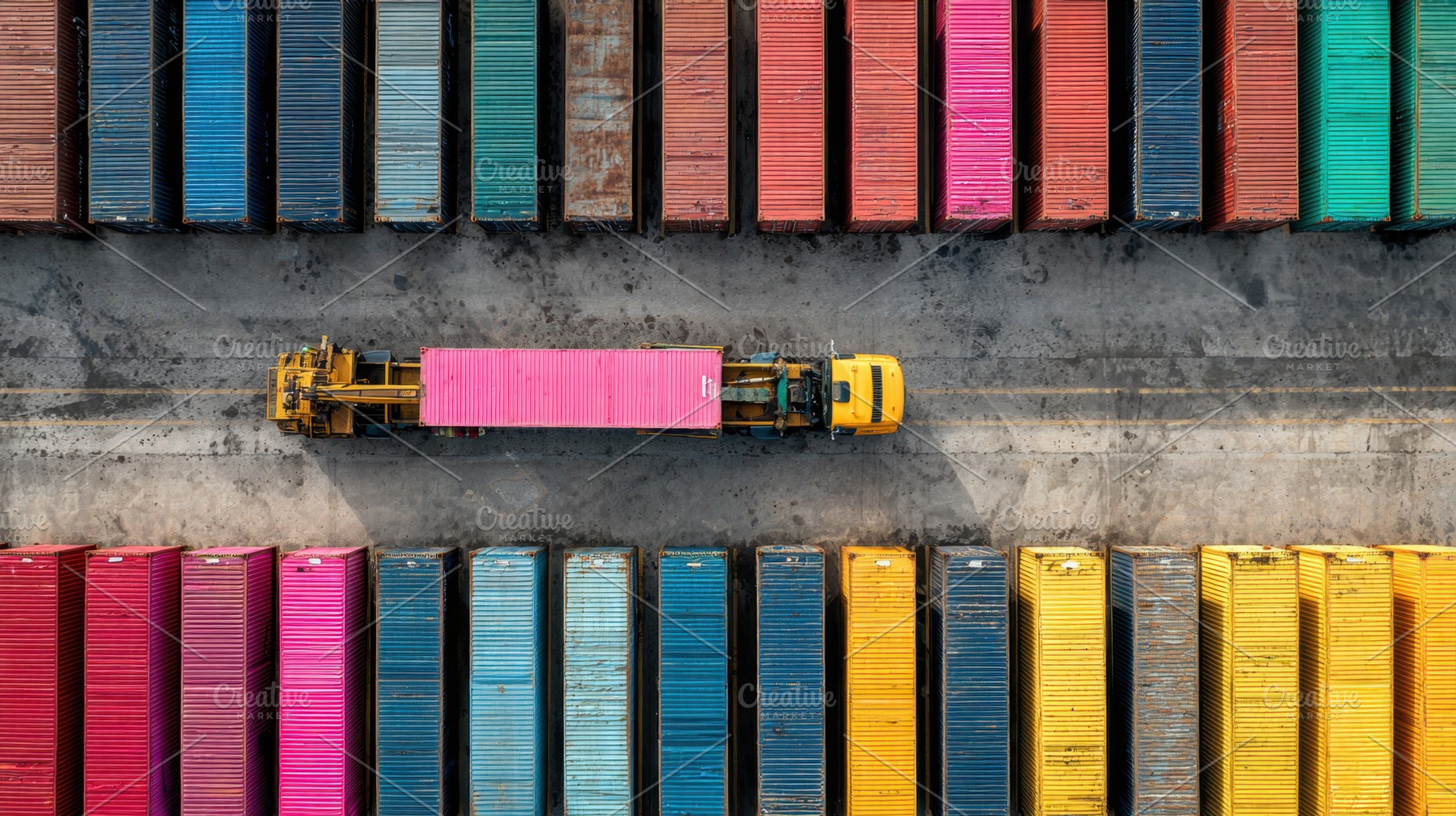 Colorful containers at port, a Photo by Beautiful things