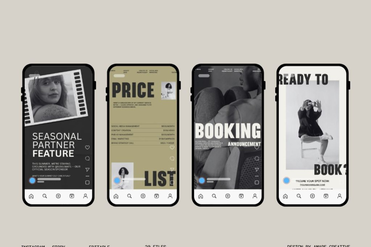 20 Instagram Story Canva Template, a Social Media Template by Amaré Creative (Photo 2 of 8)