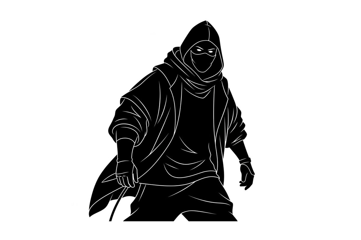 Hooded Street Ninja Silhouette, an Illustration by Gfx_Store (Photo 5 of 10)