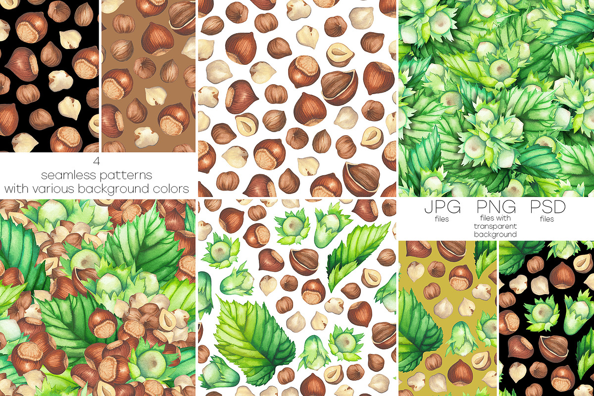 Watercolor hazelnuts and milk, a Food Illustration by Ekaterina Glazkova (Photo 7 of 10)