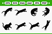 Dynamic Cat Silhouette Action Set, an Object Graphic by Artonix (Thumbnail 1 of 3)