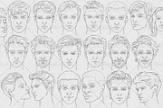 Face Men Stamp Brushes Procreate, a Brush Add-On by sundrameda (Thumbnail 2 of 4)