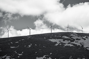 Wind turbines on hilltop, an Industrial Photo by SkyNext