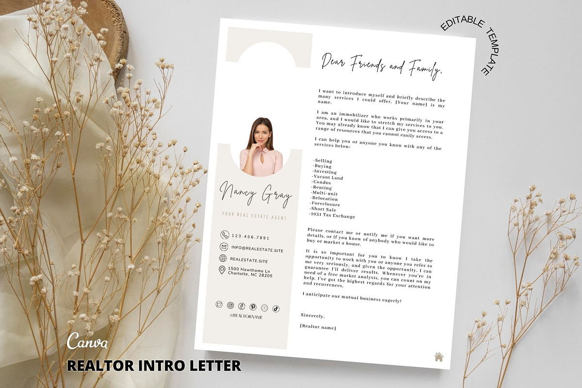 Real Estate New agent Intro letter, a Brochure Template by MediaKitTemplates (Photo 4 of 8)