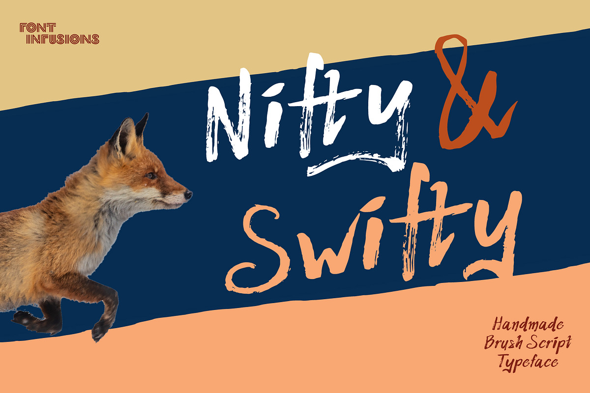 Nifty & Swifty - brush font, a Handwritten Font by Font Infusions (Photo 1 of 12)