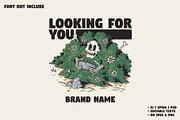 Skeleton Hiding in Bush with Remote, a Branding & Logo Template by Judsart (Thumbnail 1 of 3)