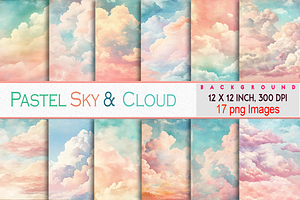 Pastel Sky & Cloud Pattern