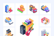Moving Home Isometric Icons, an Emoji Icon by Vectors Market (Thumbnail 8 of 10)