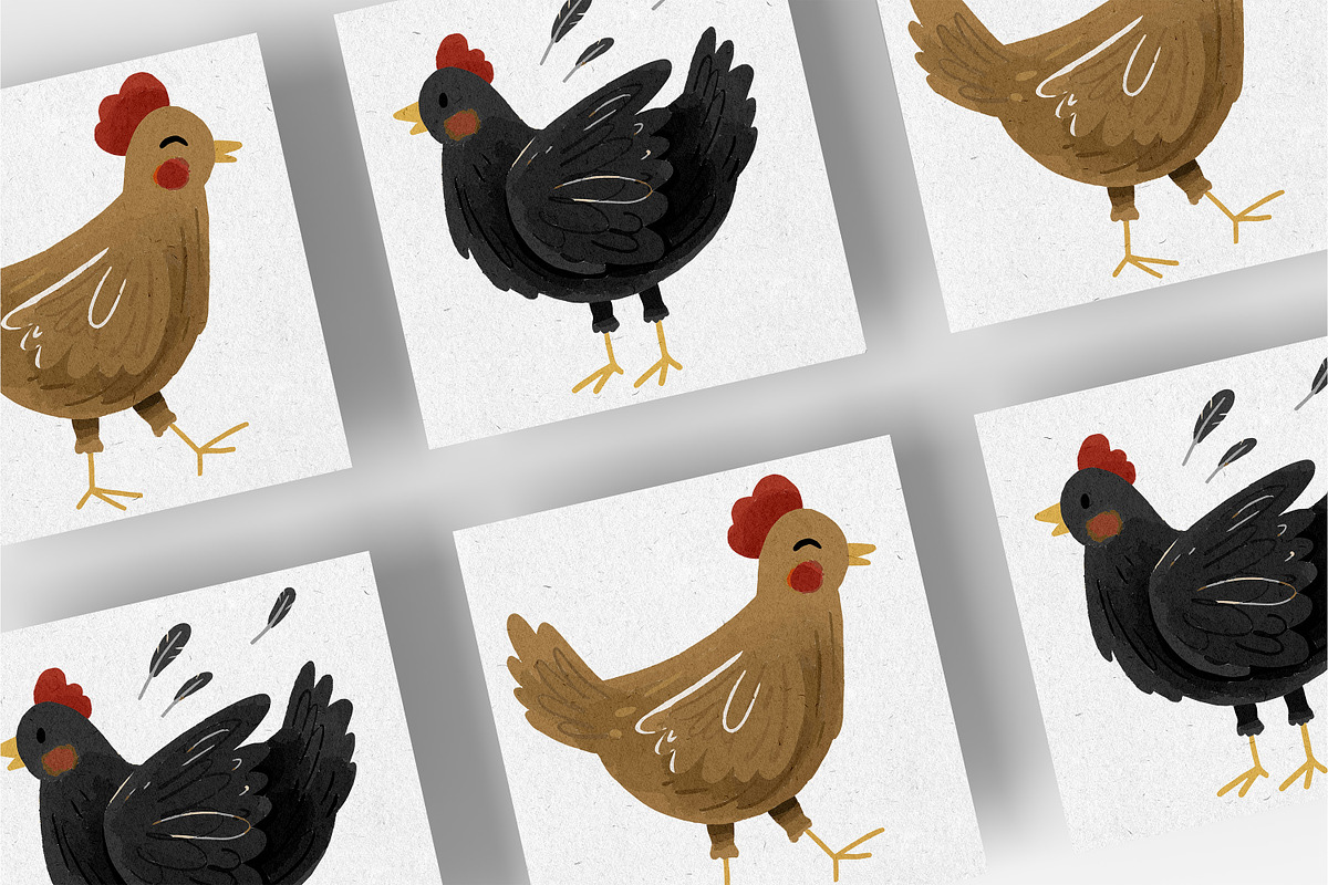 Cute chicken elements, an Animal Illustration by RizkaNurfazrina (Photo 5 of 6)
