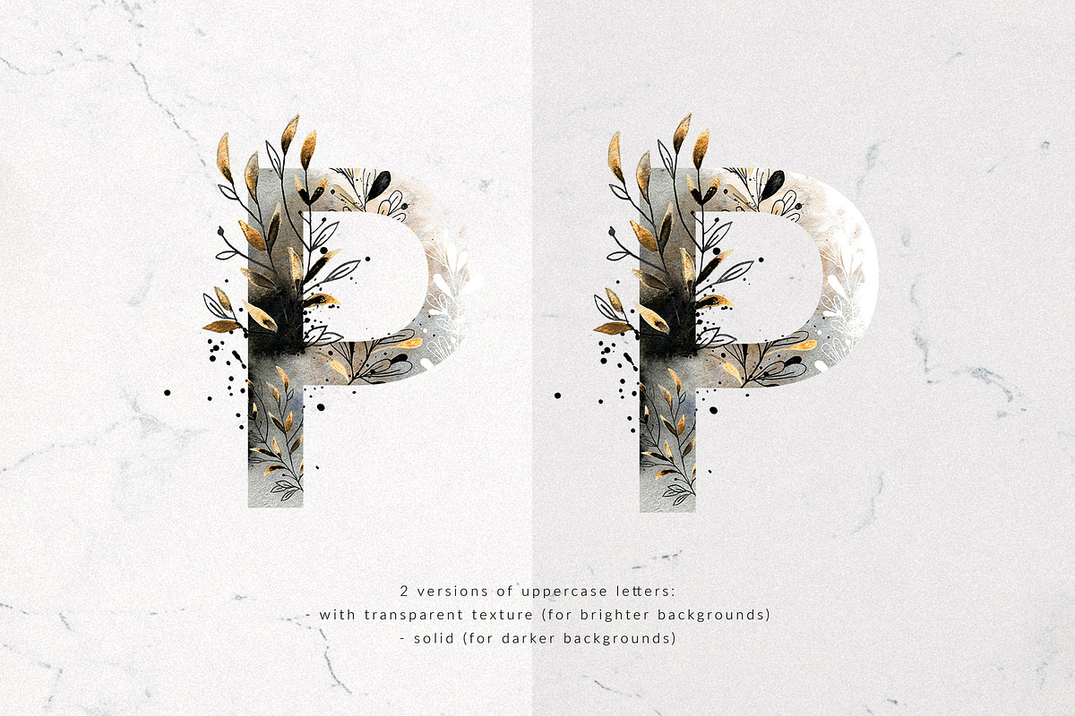 Alphabet Interrupted Watercolor Set, a Decorative Illustration by Bibela (Photo 9 of 9)