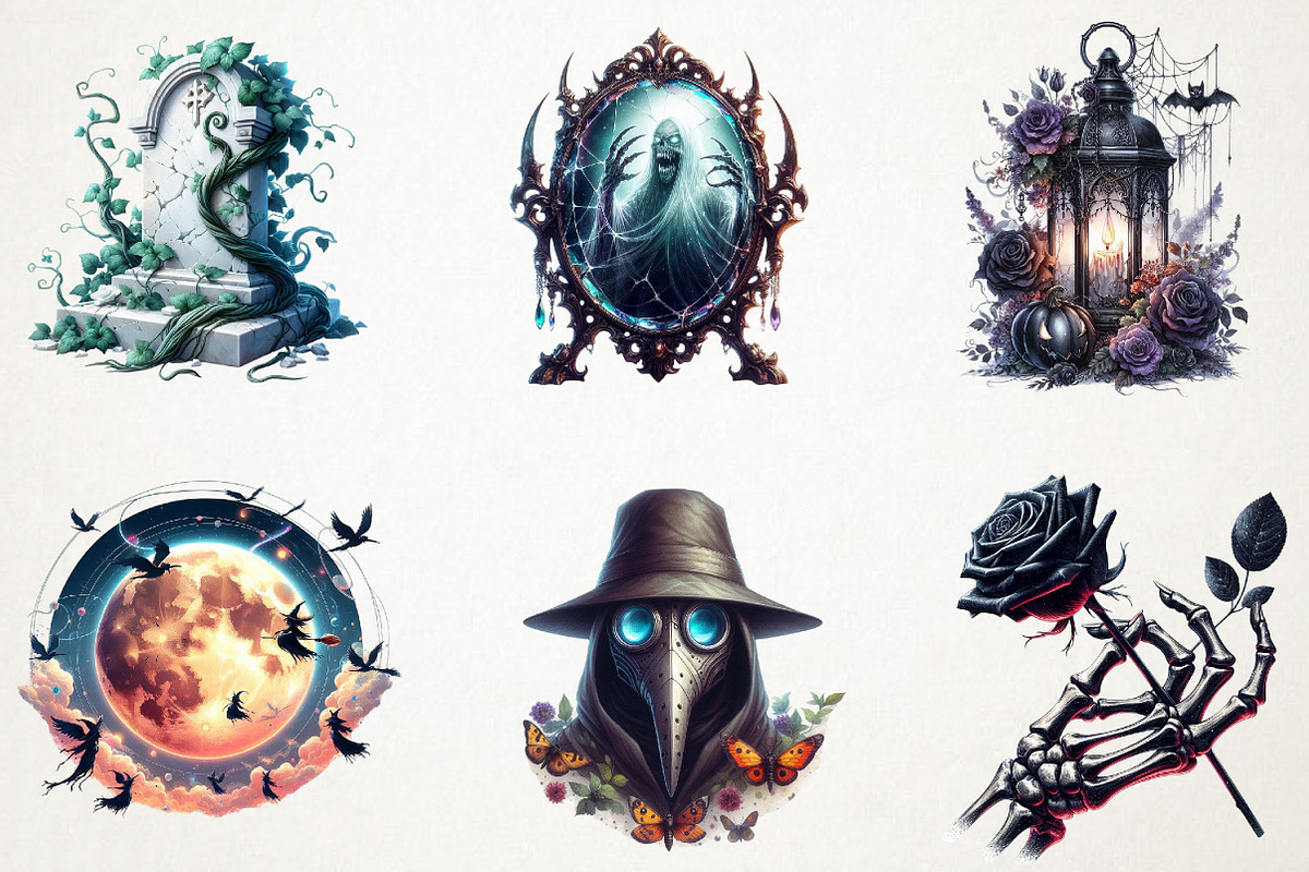 Dark Halloween Sublimation Clipart, an Illustration by RobertsArt (Photo 4 of 7)