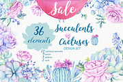 SALE! Succulents & Cactuses, an Illustration by Irina Diasli (Thumbnail 1 of 8)