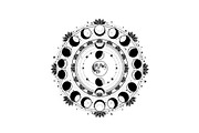 Moon Phase Mandala SVG Bundle, an Illustration by yasushie (Thumbnail 8 of 31)