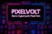 PIXELVOLT Display Typeface, a Sans Serif Font by zerologicstudio (Thumbnail 2 of 8)