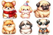 Watercolor Dogs Clipart, an Illustration by Designworld (Thumbnail 4 of 5)
