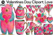 Valentines Day Clipart, Love Clipart, an Illustration by Daily.Designs (Thumbnail 1 of 5)