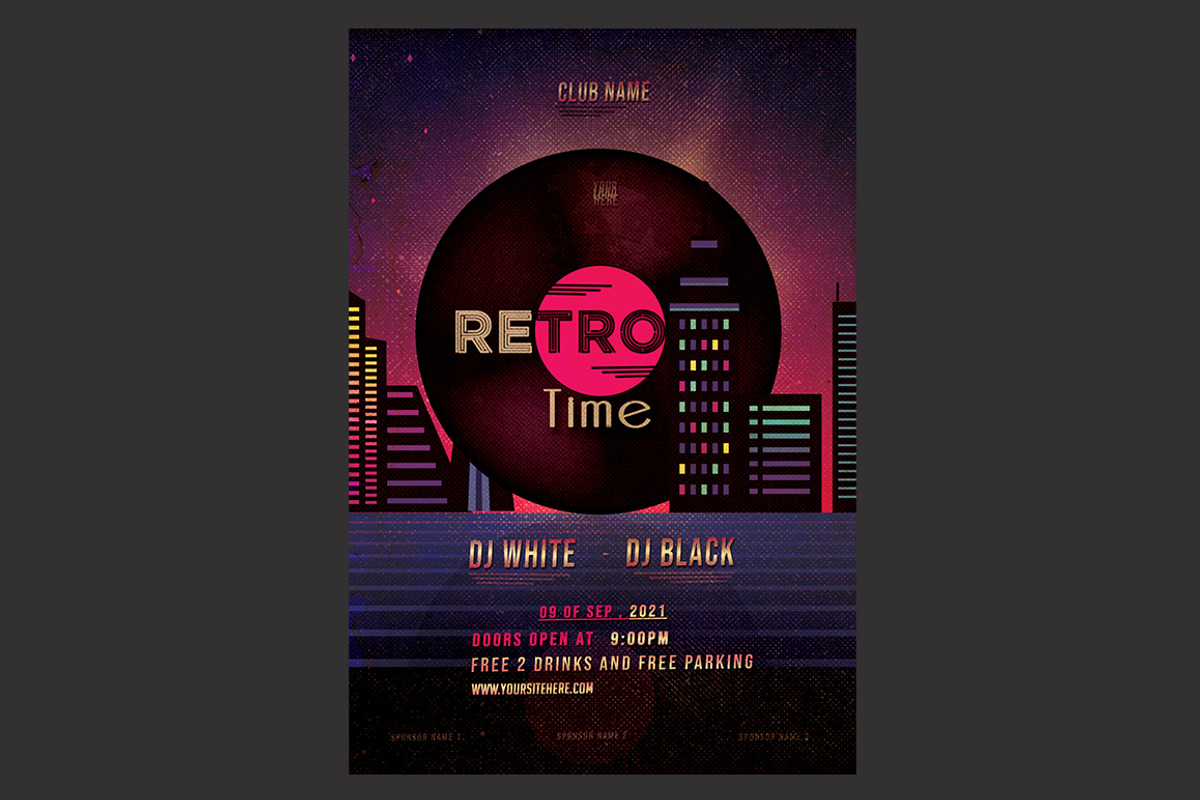 Retro Party Flyer, a Flyer Template by DSGraphicDesign