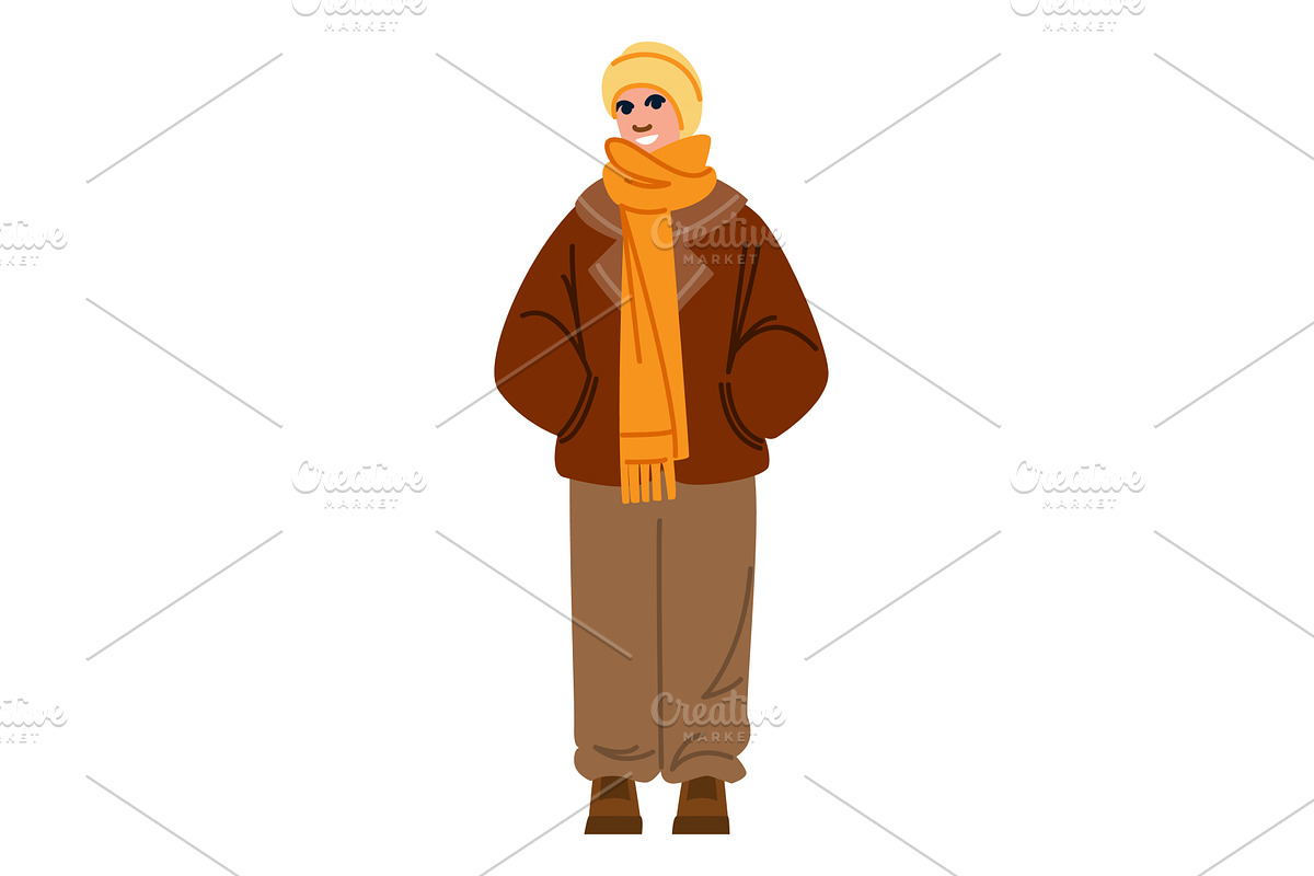 Smiling person wearing winter, an Object Illustration by pikepicture