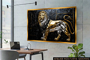 Majestic Gold & Silver Lion Wall Art, a Texture Graphic by Atelier Nocturne Graphic (Thumbnail 2 of 4)
