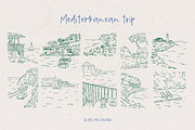 Mediterranean Vacation Illustrations, an Object Graphic by DesignThatMatters (Thumbnail 7 of 12)