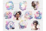 Pastel Black Princess Watercolor, a Person Illustration by GlamArtZhanna (Thumbnail 4 of 5)