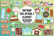 Around the House 3 Clipart, a Decorative Illustration by Lime & Kiwi Designs (Thumbnail 1 of 2)
