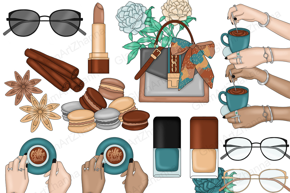 Coffee Lover Clipart, an Illustration by GlamArtZhanna (Photo 3 of 4)