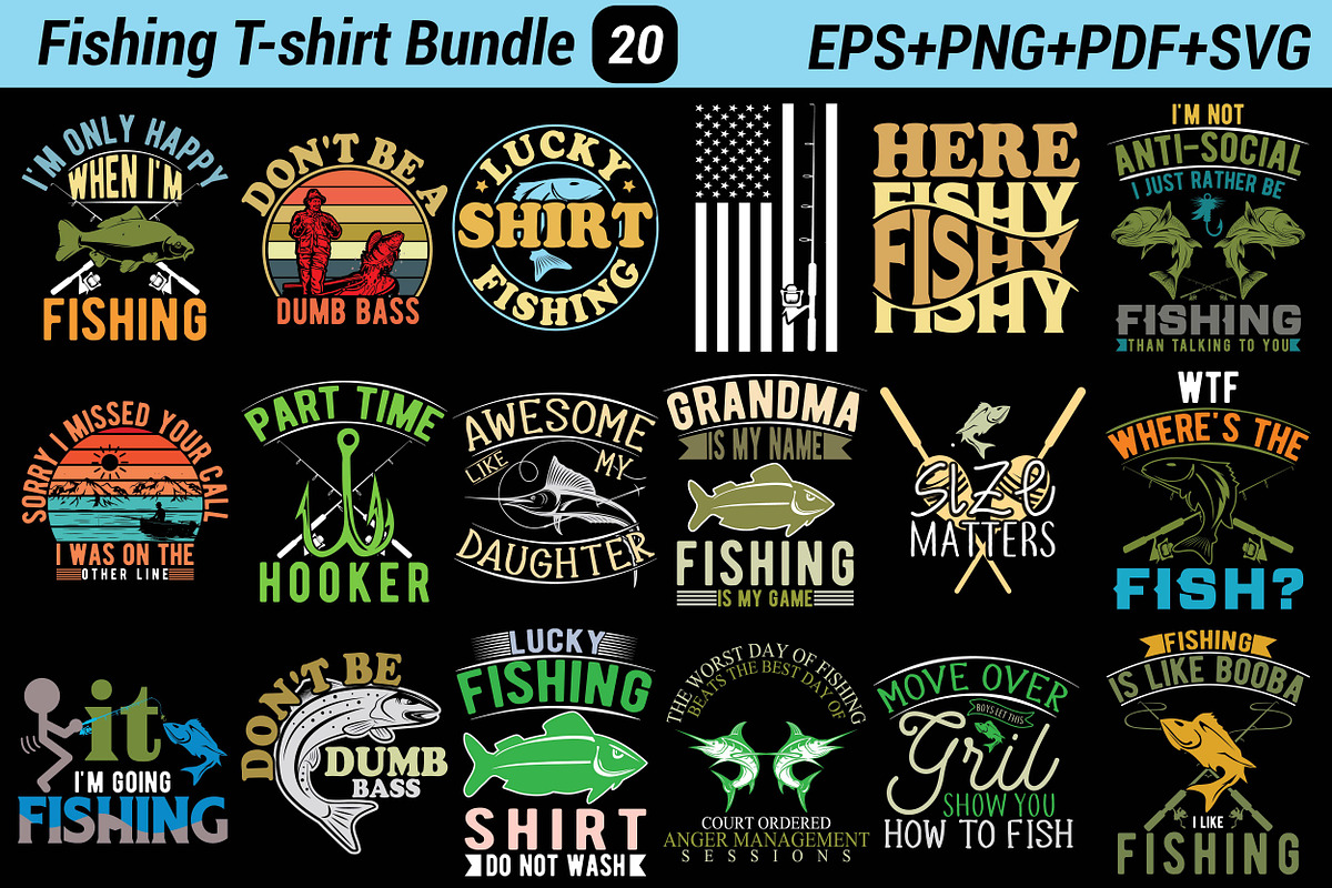 Fishing t-shirt bundle-01, a Graphic by vintage
