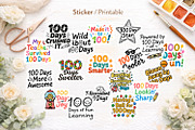 Kid Drawn 100 Days of School Clipart, an Illustration by Artnoy (Thumbnail 7 of 8)