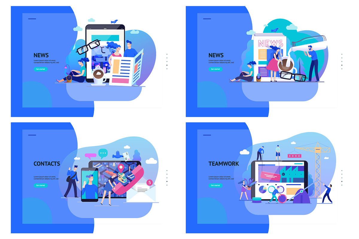 Company website vector Illustrations, a Work Illustration by Grivina's shop (Photo 21 of 25)