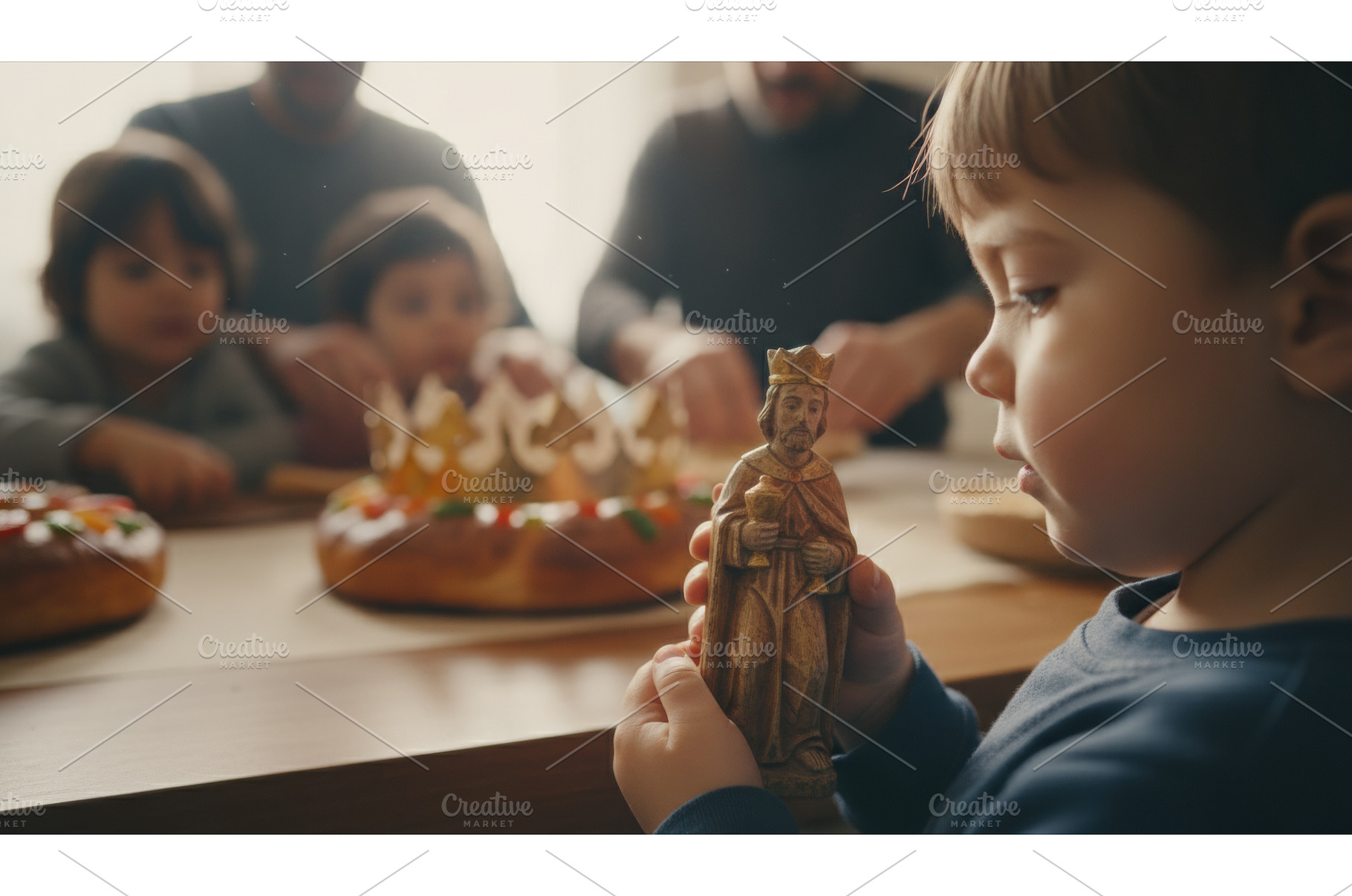 Young boy holds a small, wooden, a Food & Drink Photo by Igor Tichonow