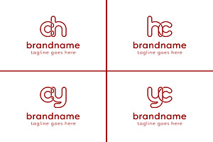 Letters CH HC CY YC Monogram Logo, a Branding & Logo Template by Pray Art Design Studio