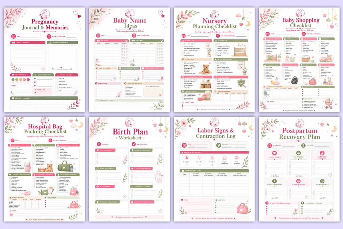2027 Pregnancy Planner | Pregnancy, a Stationery Template by Mustafiz (Photo 5 of 5)