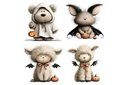 Cute Halloween Animals Clipart, a Seasonal Illustration by Nicolle's Colorful Art (Thumbnail 5 of 5)
