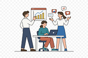 Creative Office Team Working, a Work Illustration by Partikusi Design (Thumbnail 3 of 3)