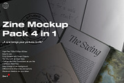 Zine Mockup Pack 4 in 1, a Books & Magazine Mockup by A-Studio (Thumbnail 1 of 17)