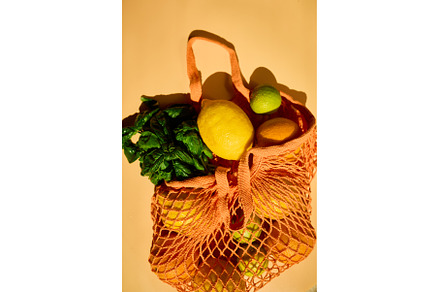 Fresh fruits and herbs in a colorful