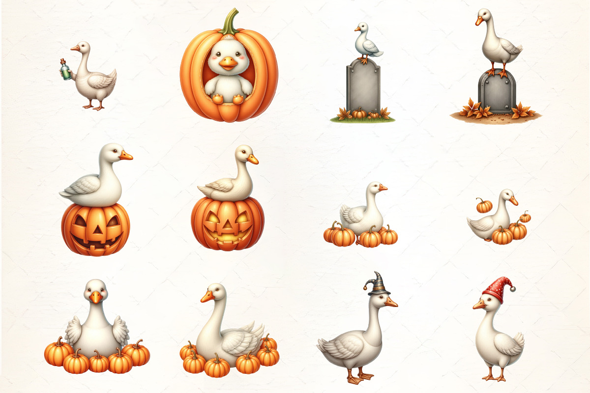 Halloween Goose Clipart PNG Sublimat, an Illustration by CrexoraLab (Photo 5 of 5)