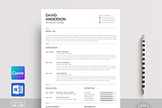 Word & Canva Resume Template, a Resume Template by CreativeZoom (Thumbnail 1 of 8)