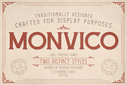 Monvico - Label Display Font, a Serif Font by Letterhend Studio (Thumbnail 1 of 10)