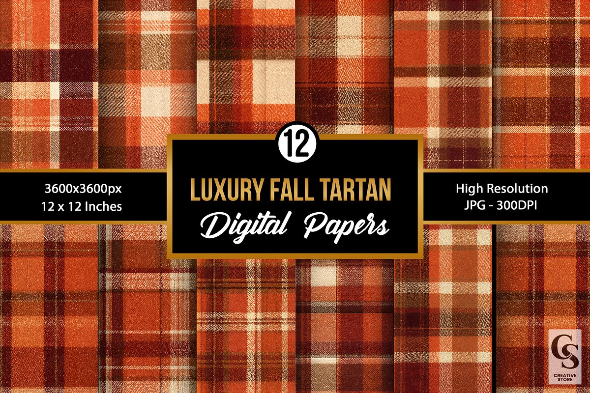 Luxury Autumn Plaid Seamless Pattern, a Pattern Graphic by Creative Store (Photo 1 of 5)