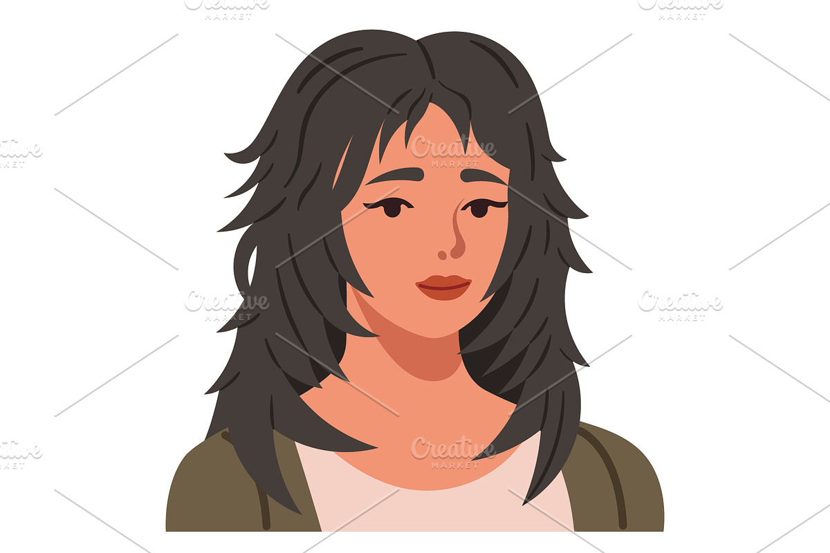 Woman with wolf cut hairstyle, a Person Illustration by Yayasya